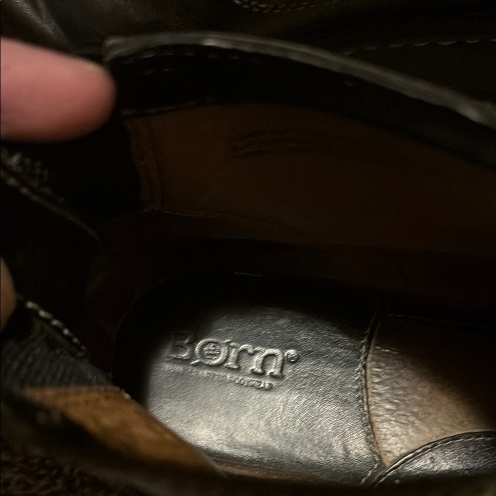 Born Black Ankle Boots with Stitch Detail - Picture 2 of 4